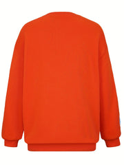 Sports Top Women's Plus Letter Print Sweatshirt