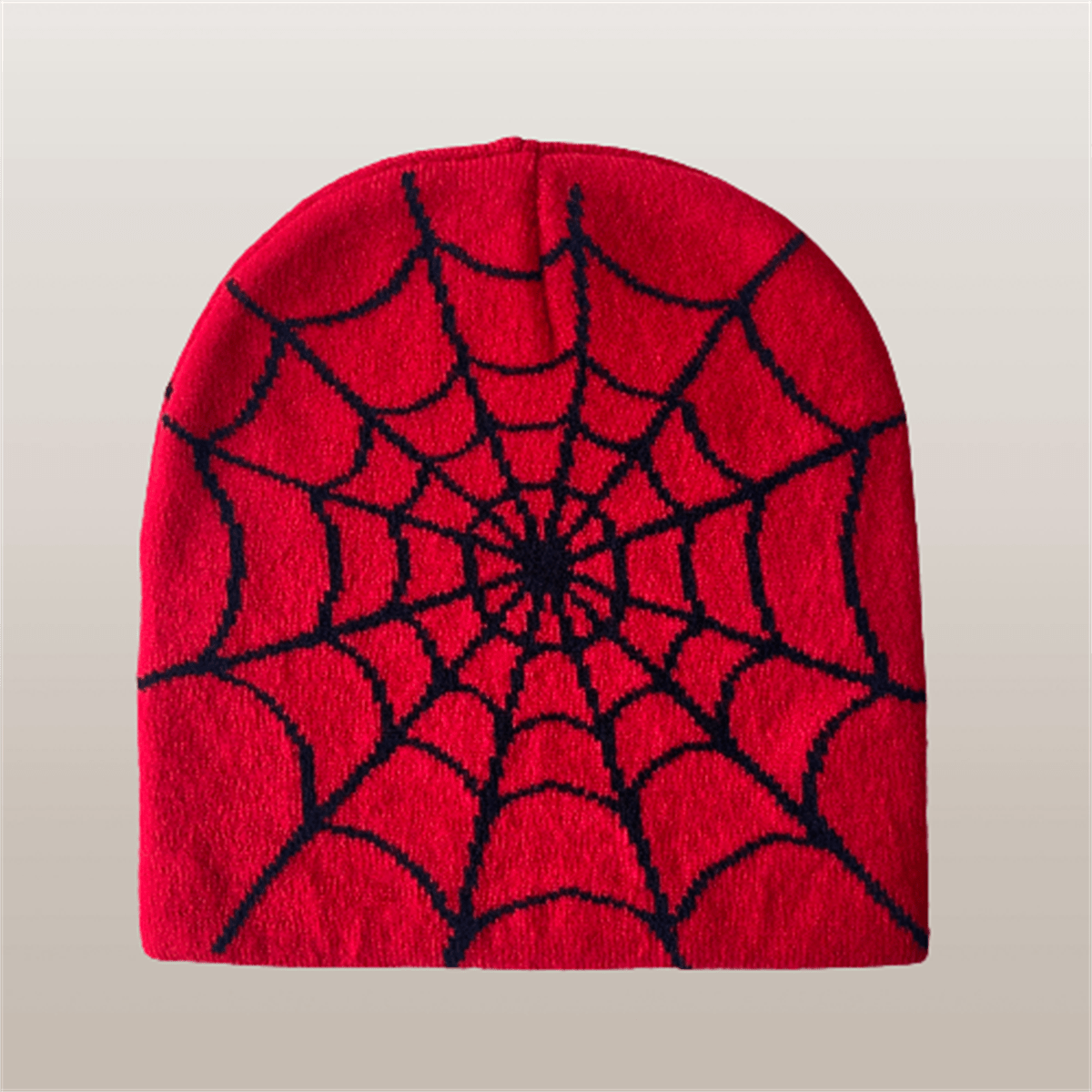 Y2K Spider Web Jacquard Beanie Gothic Skull Cap