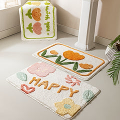1pc Cartoon Floor Mat Toilet Water Absorbent Non-slip Bathroom Mat