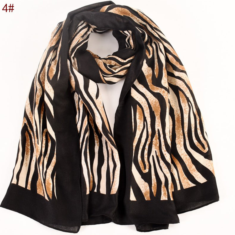 Leopard Print Scarf Autumn Winter Shawl Headband Bandana Turban