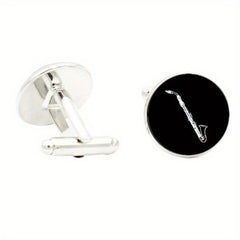 Musical Instrument Glass Gem Cufflinks Accordion Violin Piano Cuff Link