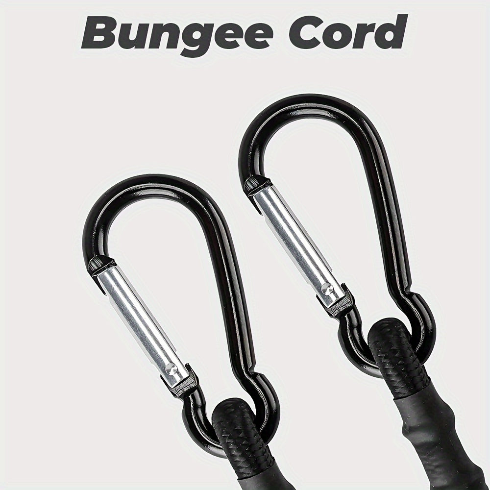 4pcs Bungee Cord Carabiner Hook Heavy Duty Straps Elastic Rope Outdoor