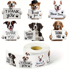 200pc Dog Thank You Stickers Adorable Puppy Labels for Small Business Packaging