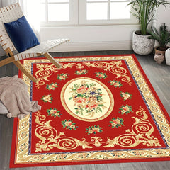 1pc Boho Anti Fatigue Kitchen Rugs Red Vintage Absorbent Non Slip Rugs