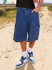 Men's Loose Fit Denim Shorts with Pockets