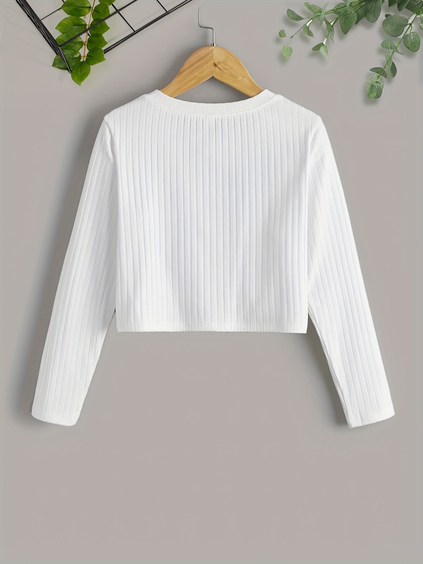 Girls' Knot Front Rib Knit Pullover Tee Tops Comfort Fit Kids Clothing