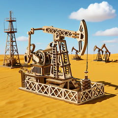 3D Wooden Well Model Puzzle DIY Mechanical Moving Parts