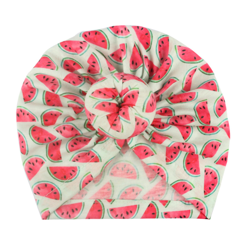 Watermelon Printed Donut Baby Turban 0-3 Years
