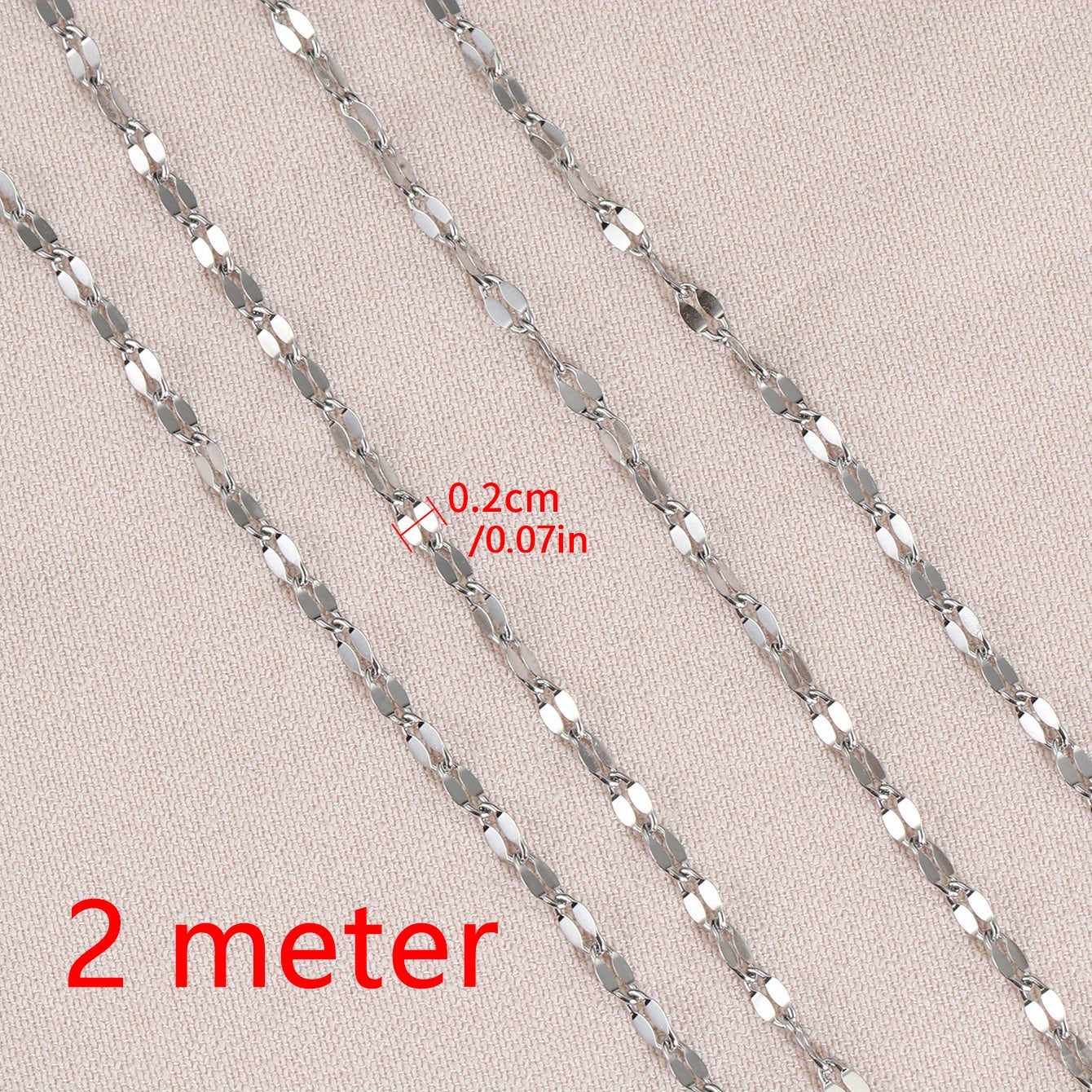 2M Stainless Steel Lips Chain Golden Jewelry Necklace Bracelet Making DIY Chain