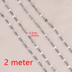 2M Stainless Steel Lips Chain Golden Jewelry Necklace Bracelet Making DIY Chain