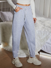 Warm Fleece Lined Drawstring Pants for Women