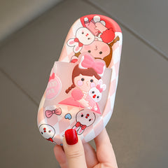 Girls Cartoon Open Toe Slippers Non Slip Lightweight Indoor Slippers