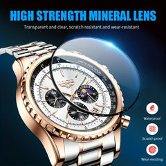 Quartz Women's Waterproof Luminous Watch Date Chronograph Sport Wristwatch