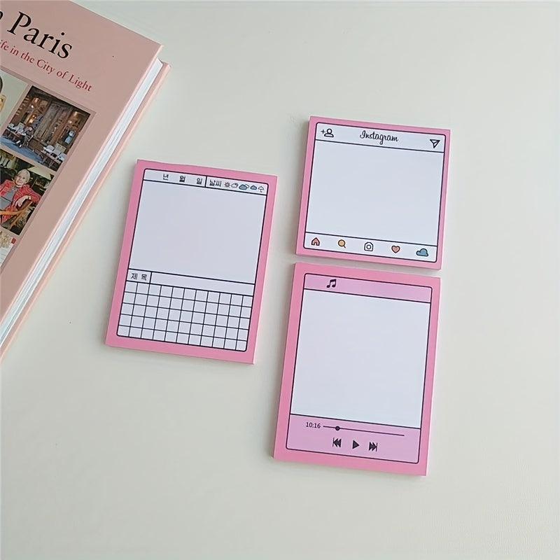 50 Sheets Pink Memo Pad Journal Decoration Paper Planner Stationery