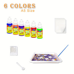 Funwins Kids Watercolor Art Kit 6-12 Craft Set Marble Pattern Holiday