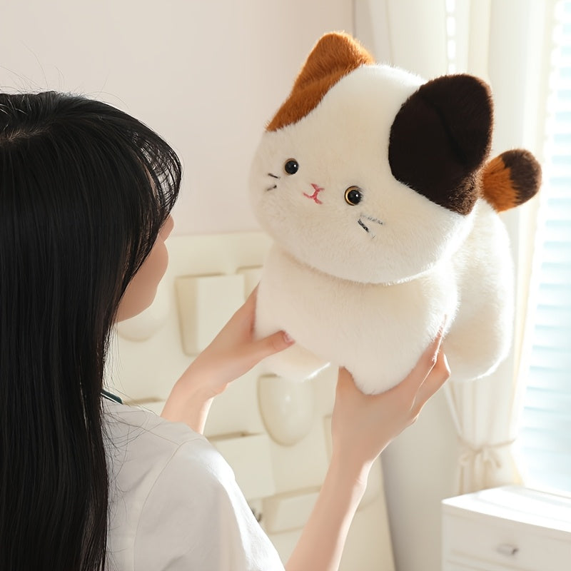 Fat Calico Cat Plush Toy 7.87in Stuffed Sofa Ornament