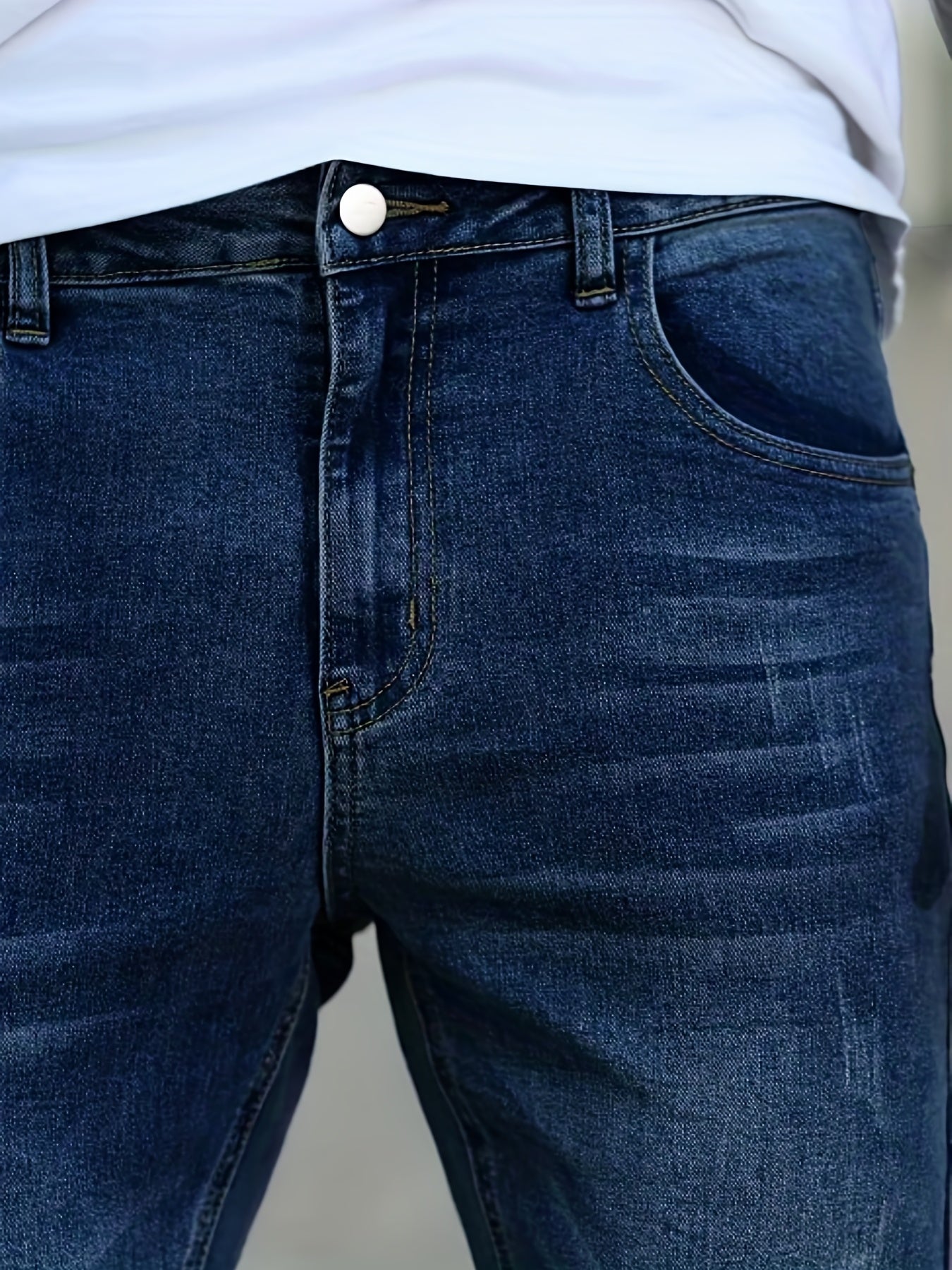 Men's Slim Fit High Stretch Jeans - Distressed Denim Pants
