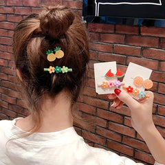 2pcs Fruit Flower Hair Clips Set for Girls