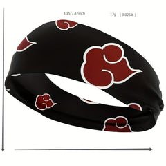 Cartoon Clouds Print Headbands Non Slip Sport Sweatbands Yoga Hairbands