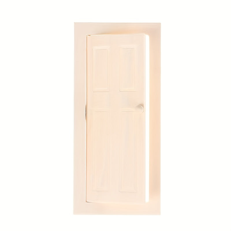 1:12 Scale Wooden Dollhouse Door, Hinges & Knob, Light Wood Finish