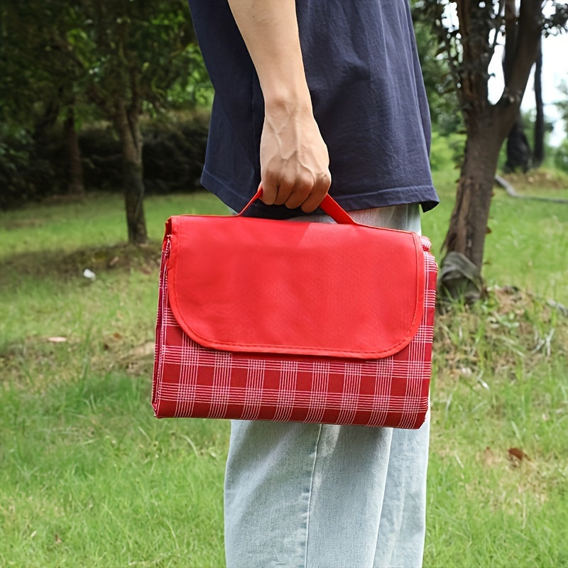 Thickened Outdoor Picnic Mat Portable 600D Oxford Plaid Picnic Cloth