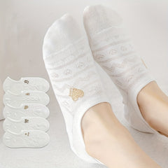 10pairs Girls Kids Casual Boat Socks Thin Breathable Low Cut Invisible Socks