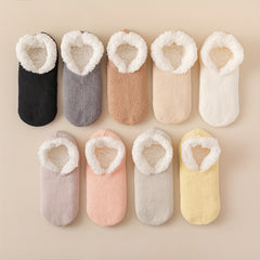 Plush Ankle Socks Women's Stockings Soft & Warm Low Cut Hosiery