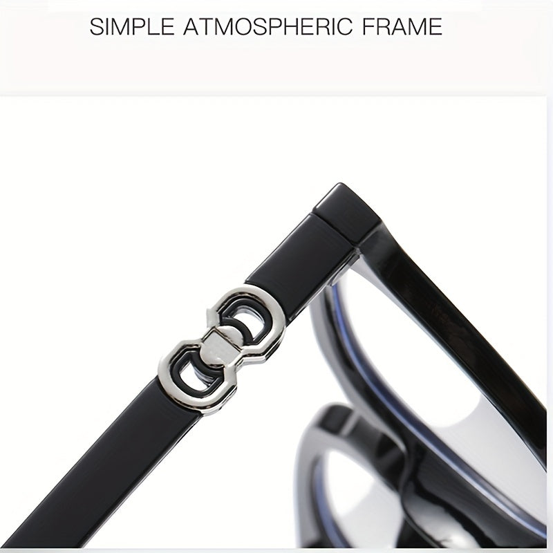 Men's Retro Square Frame Anti-Light Glasses with Anti-Press Box