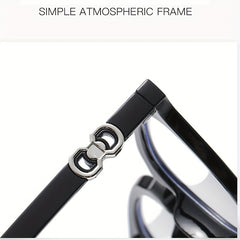 Men's Retro Square Frame Anti-Light Glasses with Anti-Press Box
