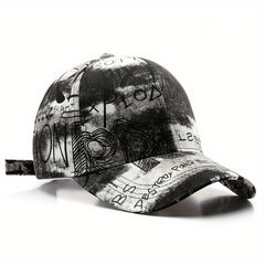 Graffiti Retro Cotton Letter Duck Tongue Cap Outdoor Sun Hat