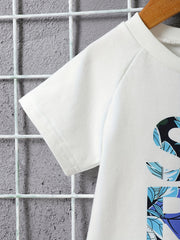 Baby Boys Hawaii Style SURF T-shirt & Leaf Shorts Set for Summer