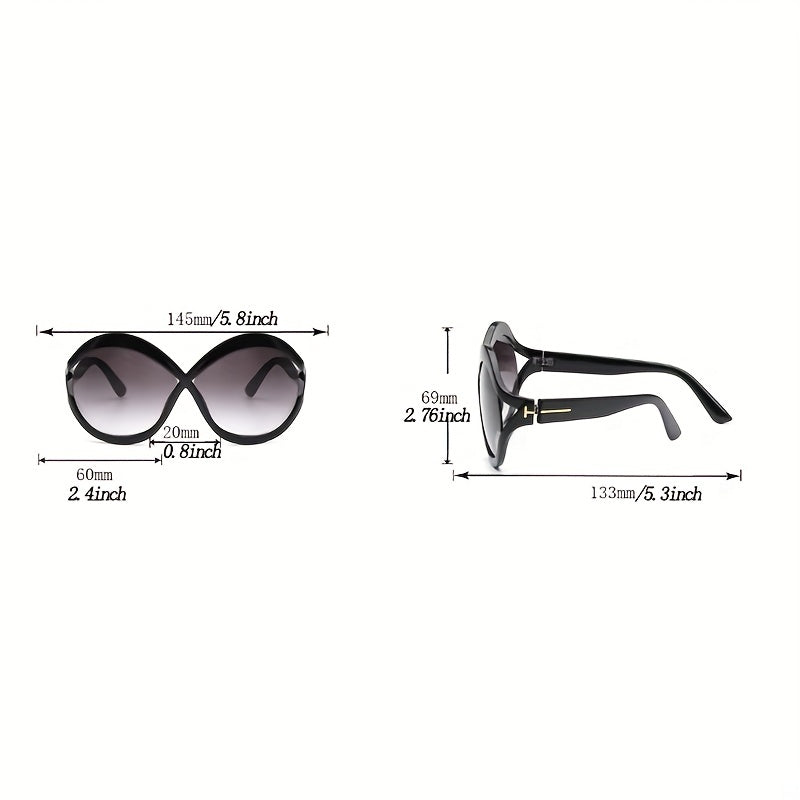 Stylish Oversized Oval Sunglasses Women Large UV Protection