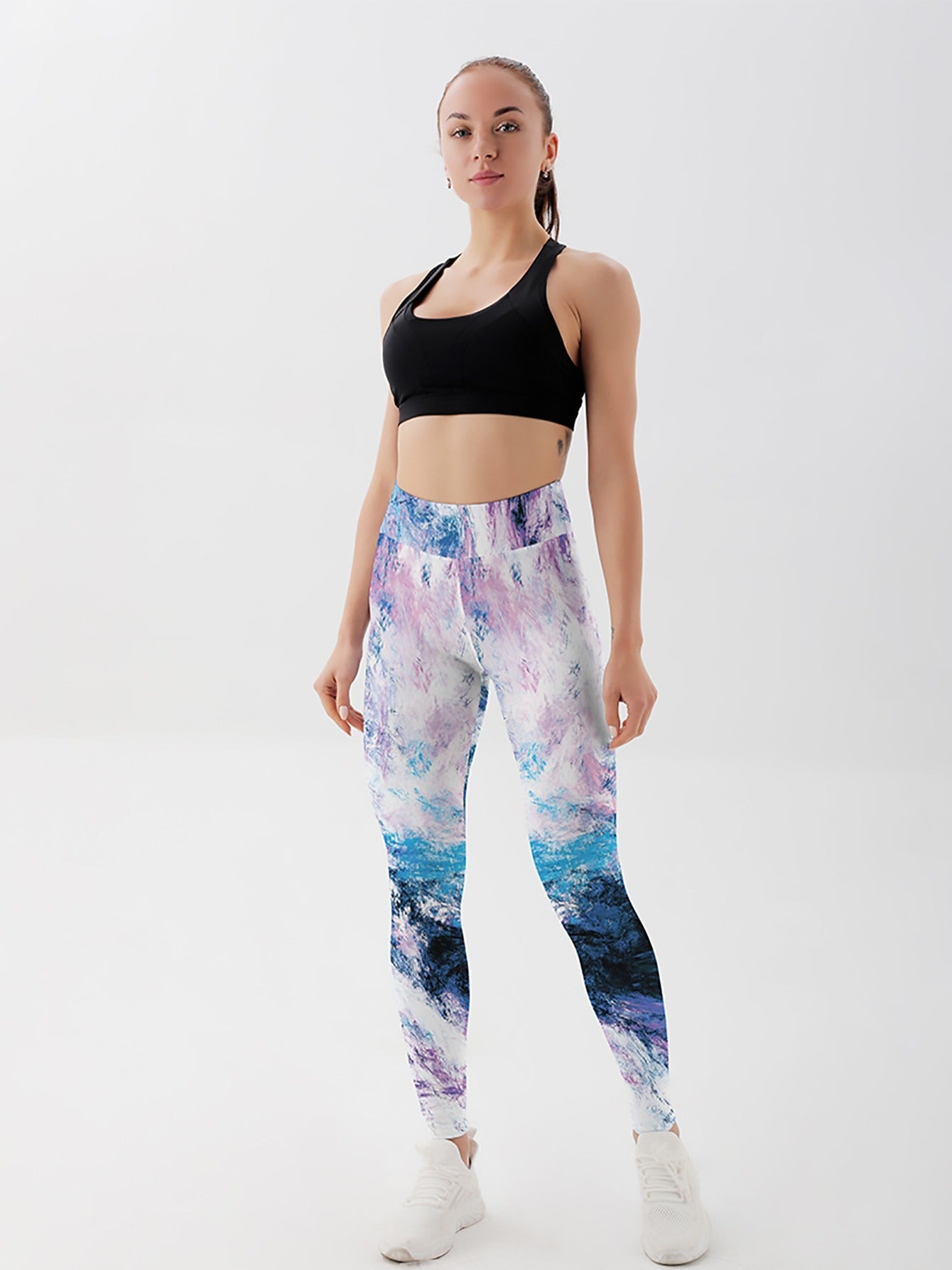 Colorful Print High Waist Yoga Leggings with Butt Lifting Effect