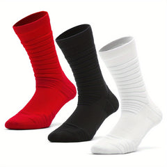 Men's Athletic Mid Crew Sport Socks Non Slip Nylon Blend Breathable Socks