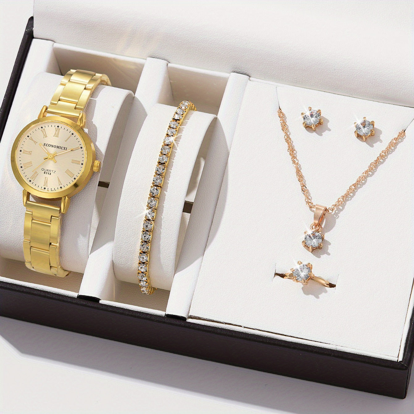 6pcs Beginner Rhinestone Watch Set for Students