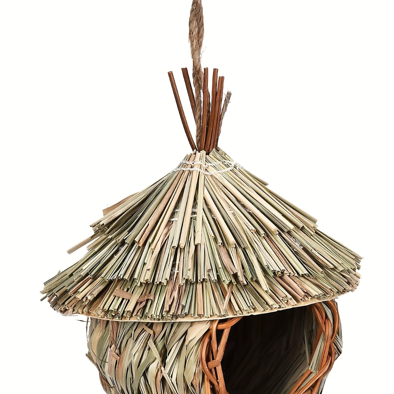 Straw Woven Bird Nest Garden Decor Outdoor Hanging