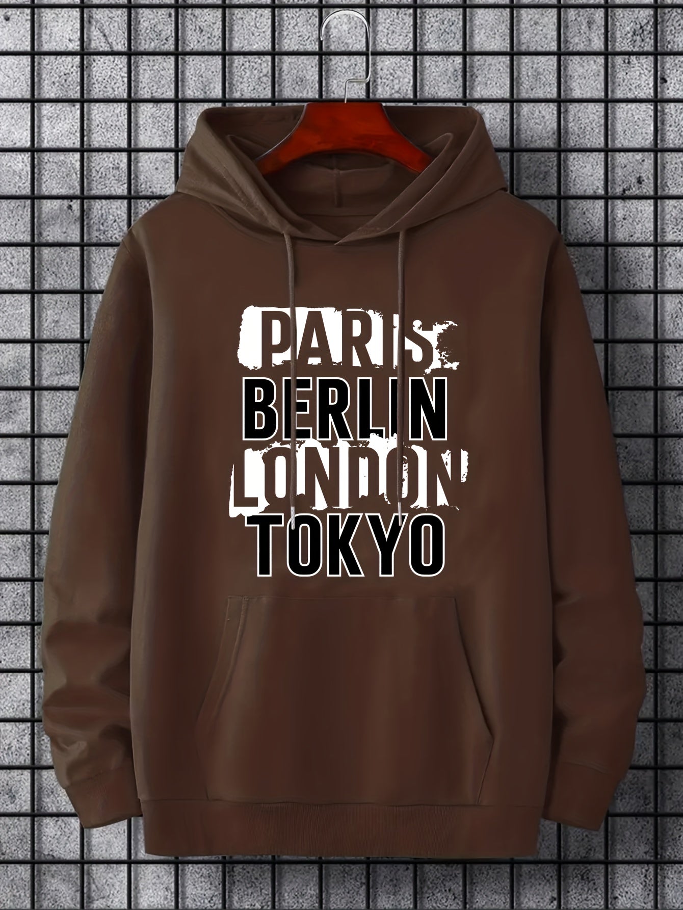 Big City Name Print Hoodie for Men