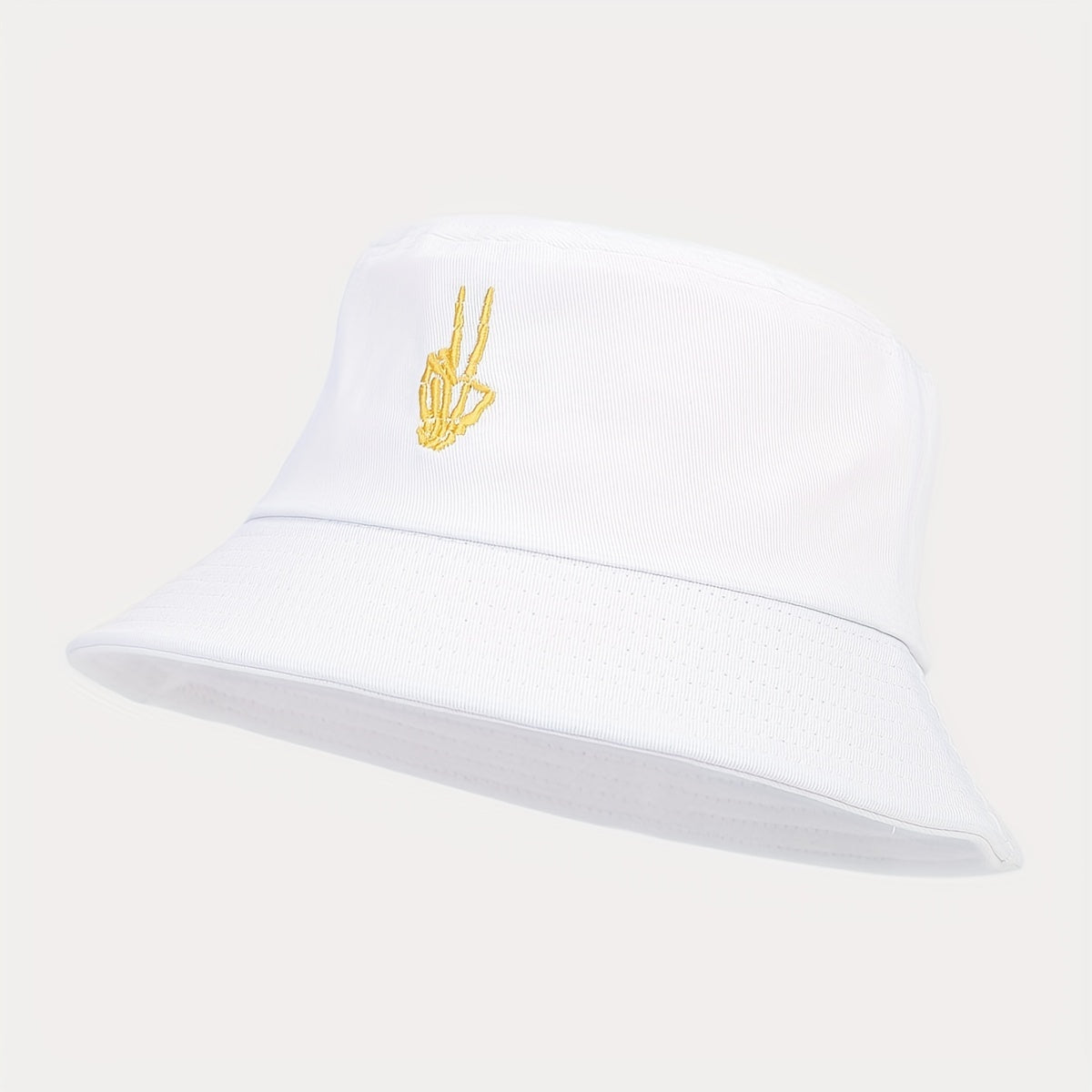 Skull Finger Embroidery Bucket Hat All-match Outdoor Sunshade Sunscreen Hat