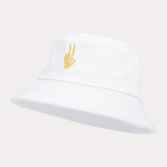 Skull Finger Embroidery Bucket Hat All-match Outdoor Sunshade Sunscreen Hat