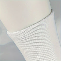6 Pairs Men's Solid Crew Socks Breathable Non-slip Sports Socks