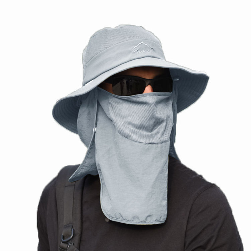 Sun Protection Bucket Hat With Removable Face Mask