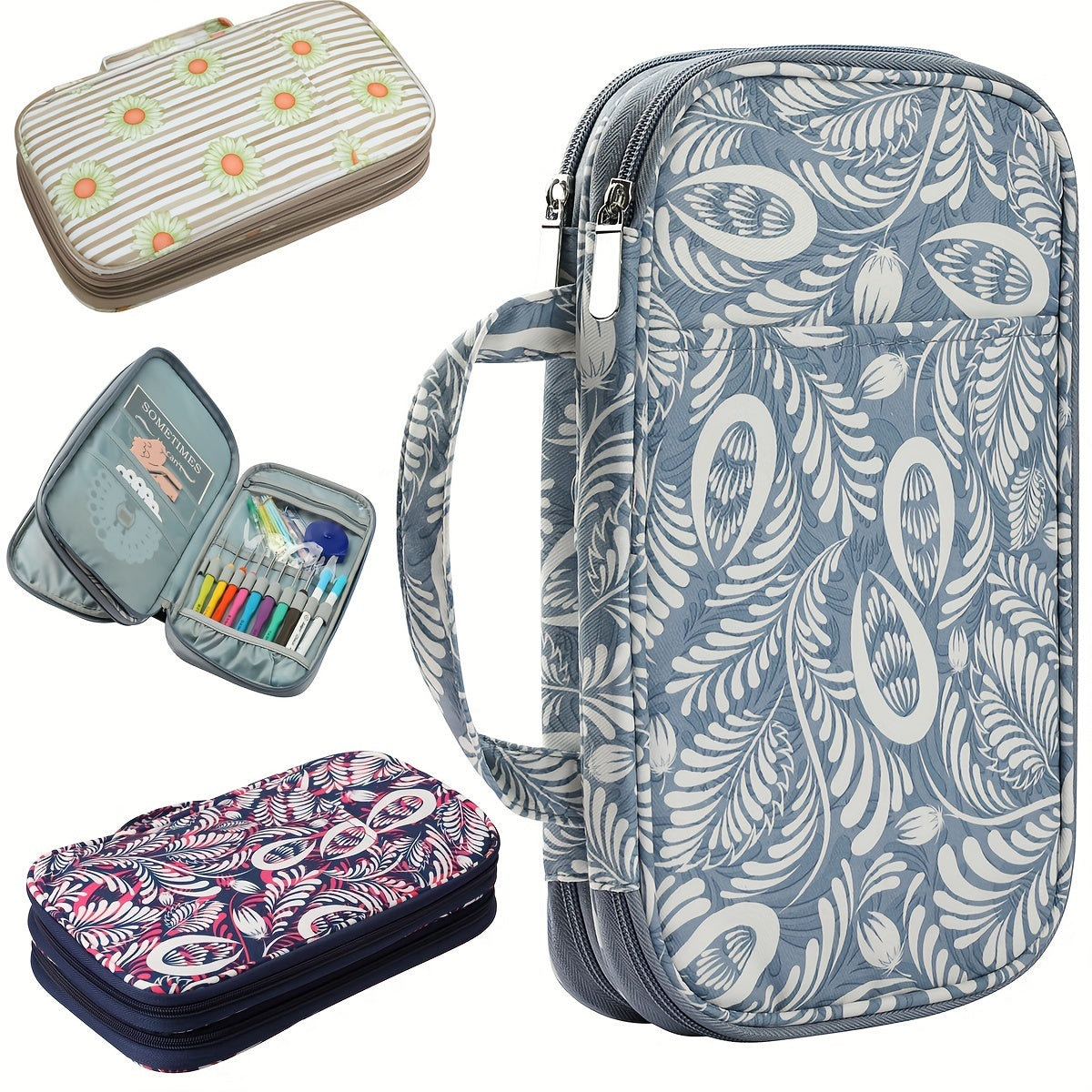 Crochet Storage Bag Large Capacity Portable Crochet Box Handbag