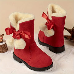 Girl's High Top Snow Boots Lightweight Warm Keeping Outdoor Hiking Plush Comfort