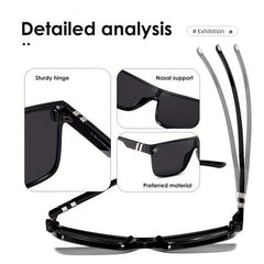 Men's Square Frame Polarized Sunglasses UV Protection