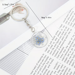 Embossed Daisy Charm Keychain for Women