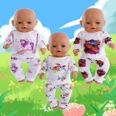 2pcs Unicorn Dinosaur Doll Clothes for 43 and 17 18inch Reborn Dolls