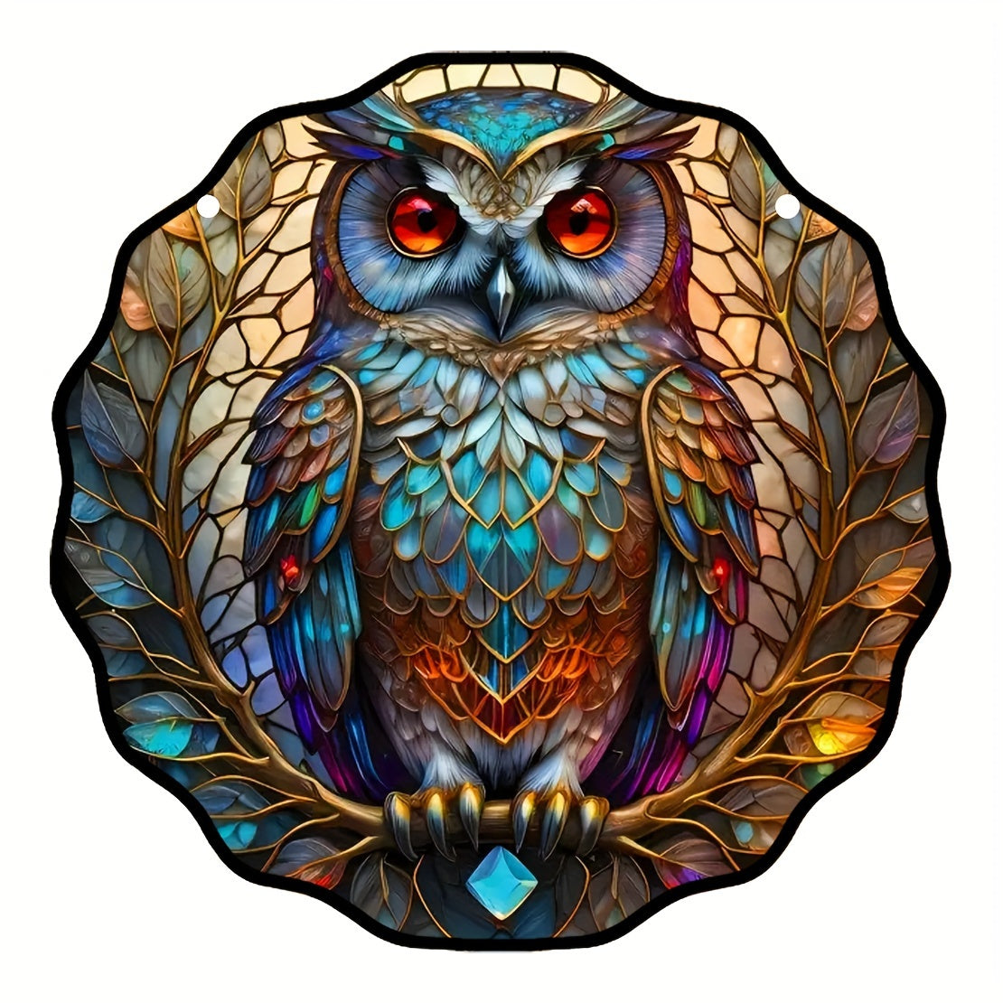 Owl Dyed Acrylic Hanging Window Christmas Gift