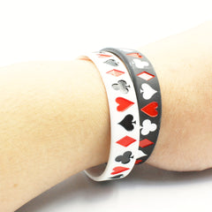 Poker Pattern Silicone Bracelet Set for Couples - Daily Wear & Fashionable