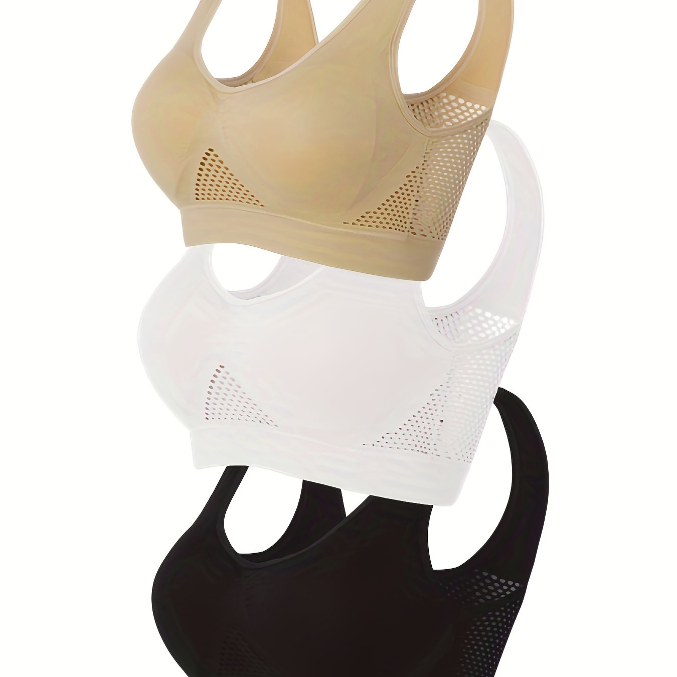 3 Pack Plus Size Women's Sports Bra Set