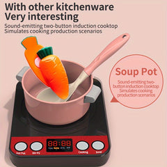Kids Play Kitchen Toy Set with Cooking Pot and Stove